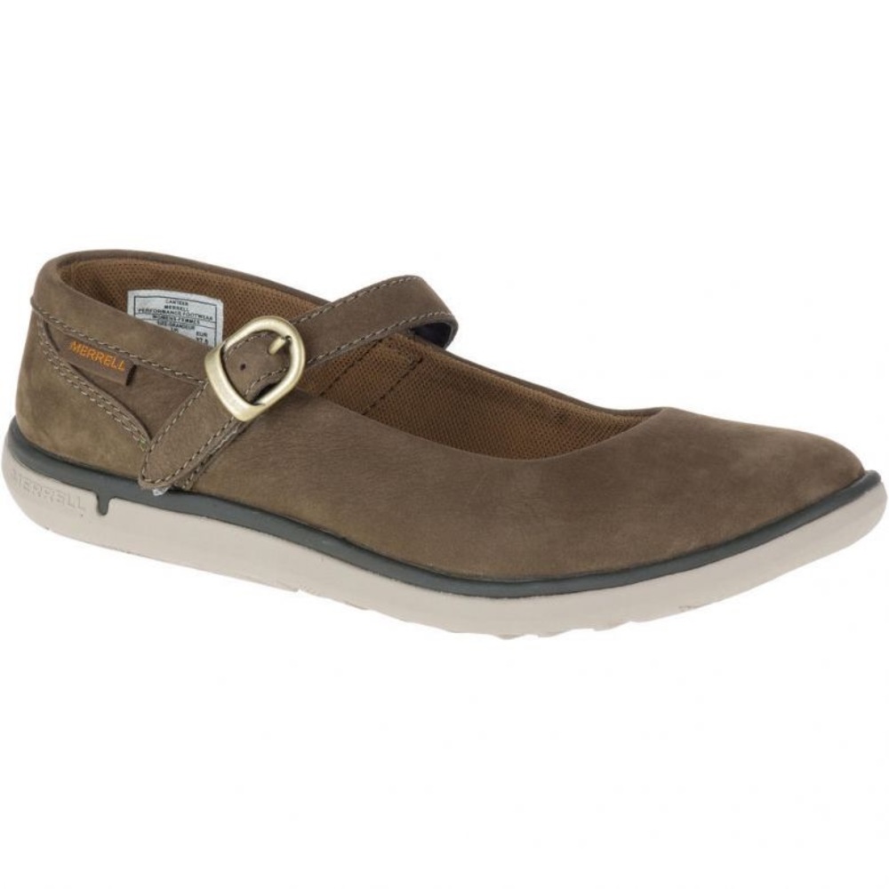 Merrell Duskair Maui Mary Jane Brown Leather Canteen Flat Shoes Women's Size 7
